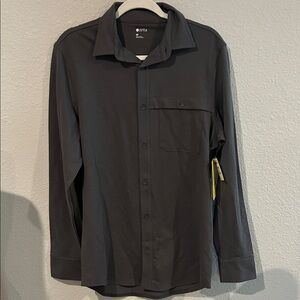 Zella Men's Charcoal Button Down Shirt